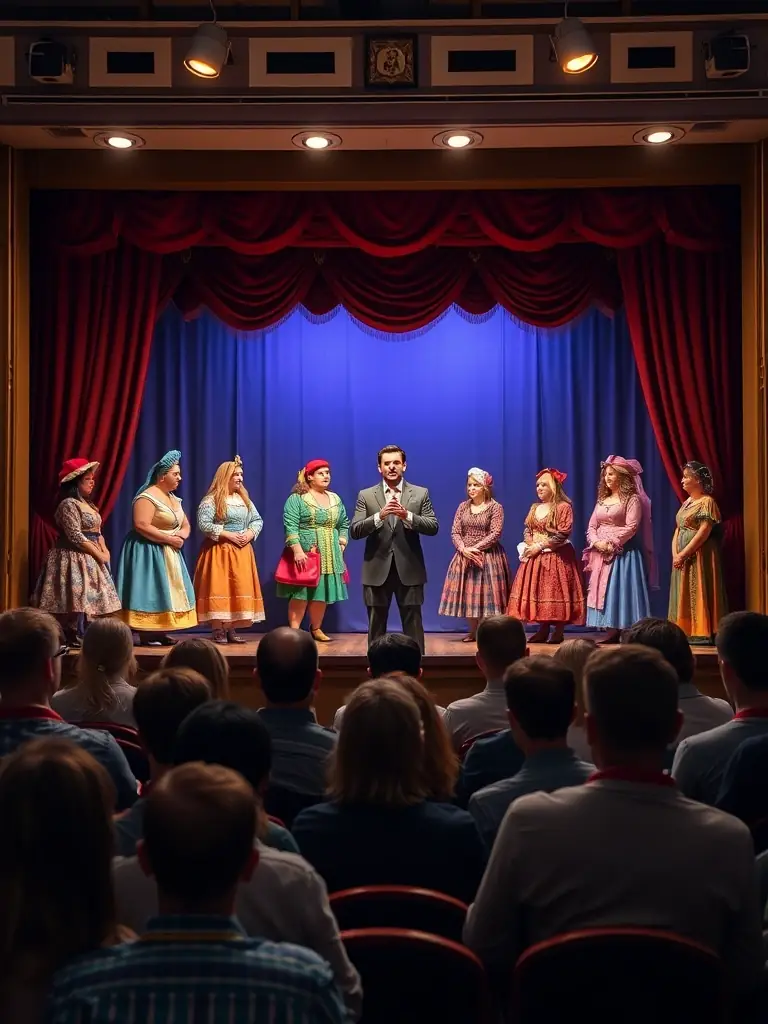 An image of a vibrant live performance event with a bustling audience and stage setup, capturing the energy and excitement of the event.